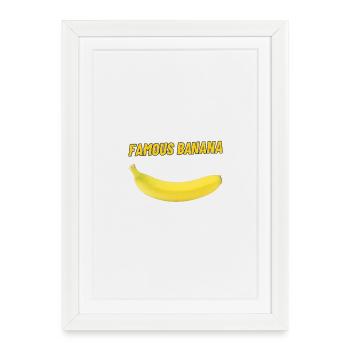 Banane célèbre - Affiche encadrée (27 × 37 cm) - blanc - Devant