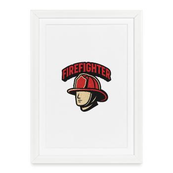 Firefighter Hero Retro - Framed poster (27 × 37 cm) - white - Front