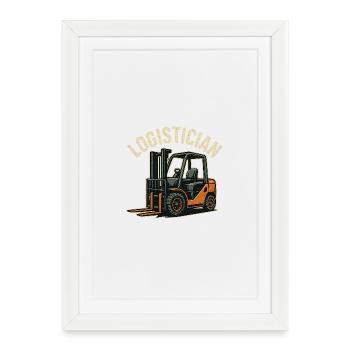 Logistics Forklift Vintage Logo - Framed poster (27 × 37 cm) - white - Front