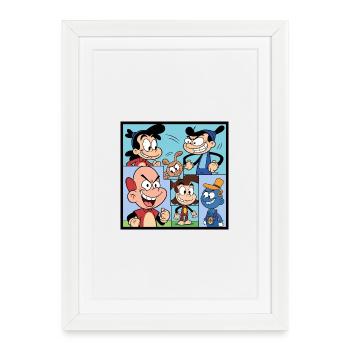 Collage Comics Multicolore Retro - Affiche encadrée (27 × 37 cm) - blanc - Devant