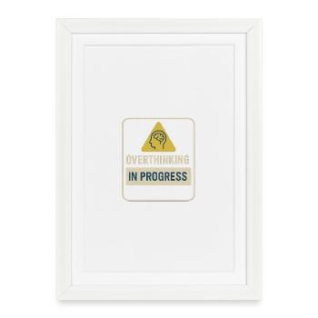 Overthinking in Progress Badge - Framed poster (27 × 37 cm) - white - Front