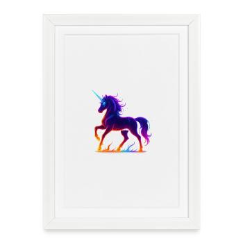 Flaming Neon Corn - Framed poster (27 × 37 cm) - white - Front