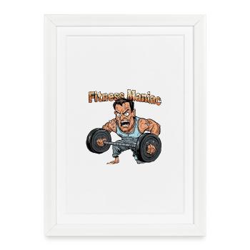 Graphique de la musculation Fitness Maniac - Affiche encadrée (27 × 37 cm) - blanc - Devant
