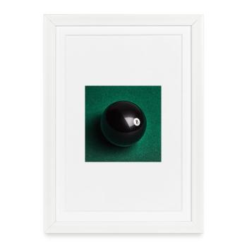 Bille 8 noire sur feutre - Affiche encadrée (27 × 37 cm) - blanc - Devant