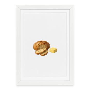 Loaf of bread and butter - Framed poster (27 × 37 cm) - white - Front