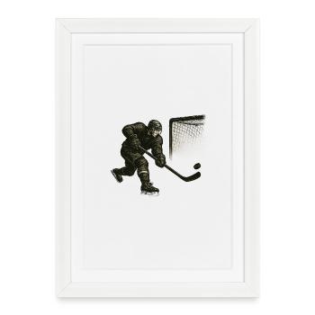 Illustration de plongeon du gardien de but - Affiche encadrée (27 × 37 cm) - blanc - Devant