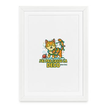 Cat Christmas Decoration Offbeat - Framed poster (27 × 37 cm) - white - Front