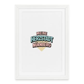 Ma ville de cœur Nuremberg - Affiche encadrée (27 × 37 cm) - blanc - Devant
