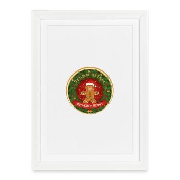 Gingerbread Festival Logo Circle - Framed poster (27 × 37 cm) - white - Front