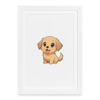Chien - Affiche encadrée (27 × 37 cm) - blanc - Devant