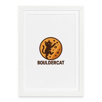 BoulderCat - Affiche encadrée (27 × 37 cm) - blanc - Devant