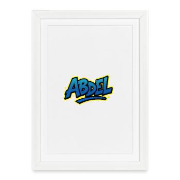 Graffiti Prénom Abdel cadeau idéal imprimable - Affiche encadrée (27 × 37 cm) - blanc - Devant