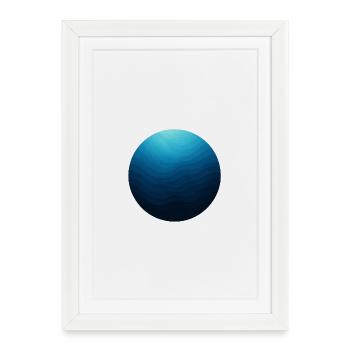 Ocean Circle in Blue Waves - Framed poster (27 × 37 cm) - white - Front