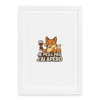 Je peux pas j'ai apéro. - Affiche encadrée (27 × 37 cm) - blanc - Devant