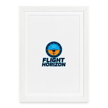 Flight Horizon Logo - Framed poster (27 × 37 cm) - white - Front