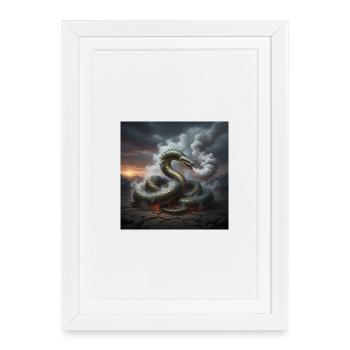 Snake in the lava field - Framed poster (27 × 37 cm) - white - Front
