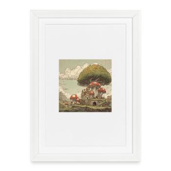 Royaume des Champignons - Affiche encadrée (27 × 37 cm) - blanc - Devant