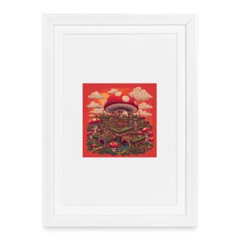 Mushroom Kingdom II - Framed poster (27 × 37 cm) - white - Front