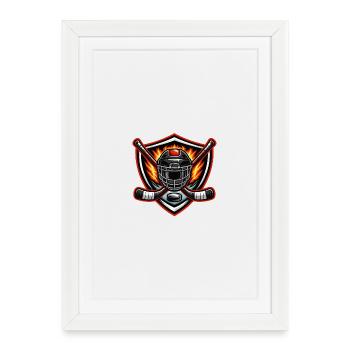 Shield Hockey Crest - Framed poster (27 × 37 cm) - white - Front