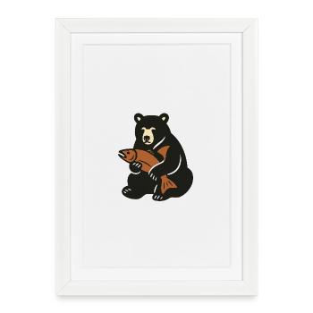 The Happy Bear - Framed poster (27 × 37 cm) - white - Front
