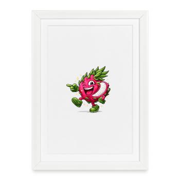 Strawberry Happy Dragon - Framed poster (27 × 37 cm) - white - Front
