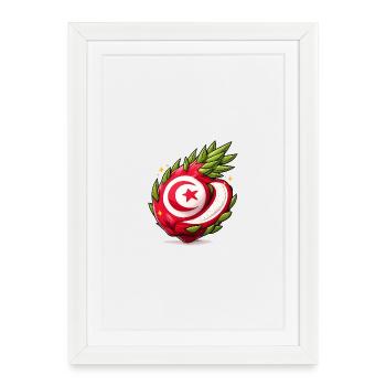 Tunisian Fruit Heart Pattern - Framed poster (27 × 37 cm) - white - Front