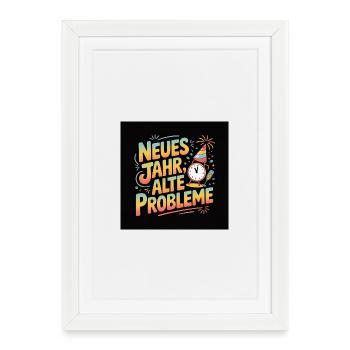 Nouvel An, Vieux Problèmes – Motif de la Célébration - Affiche encadrée (27 × 37 cm) - blanc - Devant