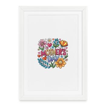 Fleur de la fête des mères - Affiche encadrée (27 × 37 cm) - blanc - Devant