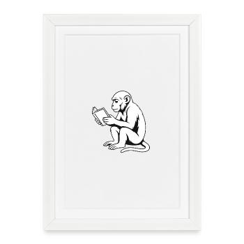 Monkey Minded - Framed poster (27 × 37 cm) - white - Front