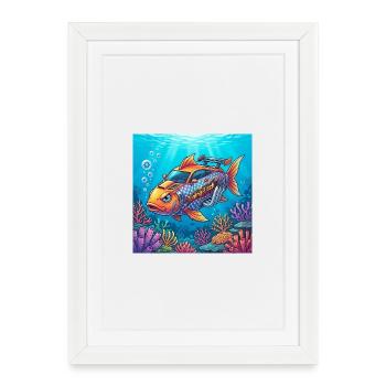 Tuning Fish - Framed poster (27 × 37 cm) - white - Front