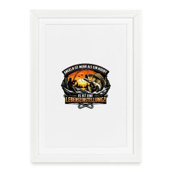 Angling - Framed poster (27 × 37 cm) - white - Front