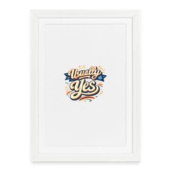Usually Yes Retro Script - Framed poster (27 × 37 cm) - white - Front