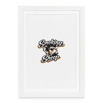 Moutons fumeurs avec style - Affiche encadrée (27 × 37 cm) - blanc - Devant