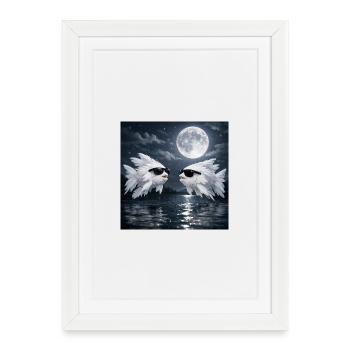 Poisson Plume - Affiche encadrée (27 × 37 cm) - blanc - Devant