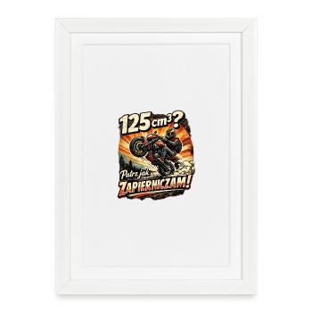 Moto rétro de 125cm3 - Affiche encadrée (27 × 37 cm) - blanc - Devant
