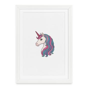 Délice pastel de crinière de licorne - Affiche encadrée (27 × 37 cm) - blanc - Devant