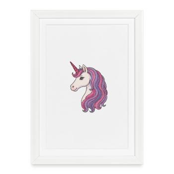 Pastel Unicorn Portrait Pink - Framed poster (27 × 37 cm) - white - Front