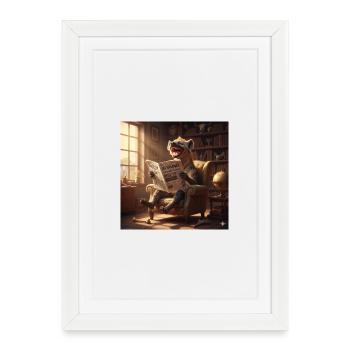Literary hyena at the salon - Framed poster (27 × 37 cm) - white - Front