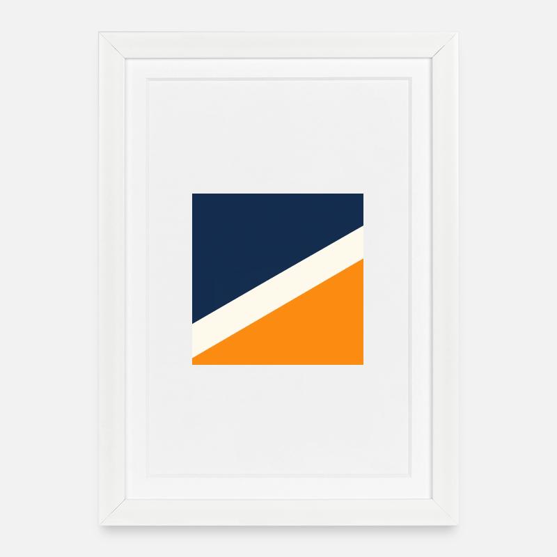 Blue and Orange Geometry - Framed poster (27 × 37 cm) - white