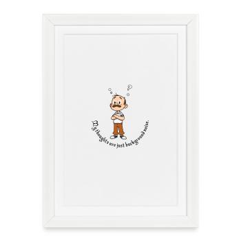 Ami avec Schnauzer Cartoon - Affiche encadrée (27 × 37 cm) - blanc - Devant
