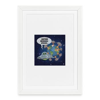Alien UFO Observation - Another Irreparable Race - Framed poster (27 × 37 cm) - white - Front