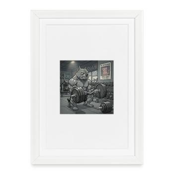 Gymnase Pitbull - Affiche encadrée (27 × 37 cm) - blanc - Devant