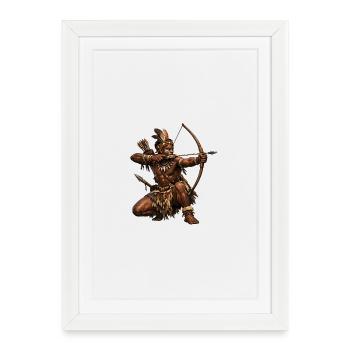 Chasseurs à l’arc de la nature - Affiche encadrée (27 × 37 cm) - blanc - Devant