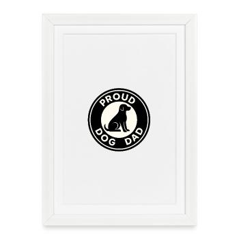 Papa chien fier - Affiche encadrée (27 × 37 cm) - blanc - Devant