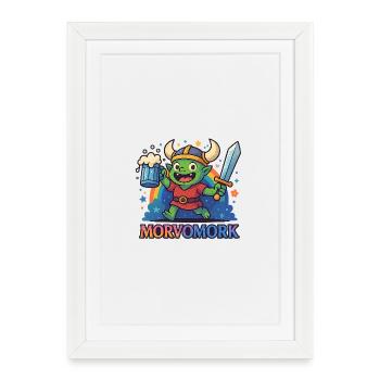 Goblin Viking Fun Hero - Framed poster (27 × 37 cm) - white - Front