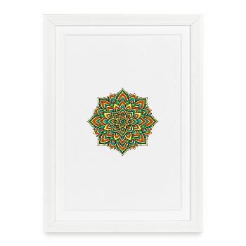 Mandala coloré – Harmonie et équilibre - Affiche encadrée (27 × 37 cm) - blanc - Devant