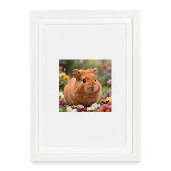 Rêve de hamster fleuri - Affiche encadrée (27 × 37 cm) - blanc - Devant