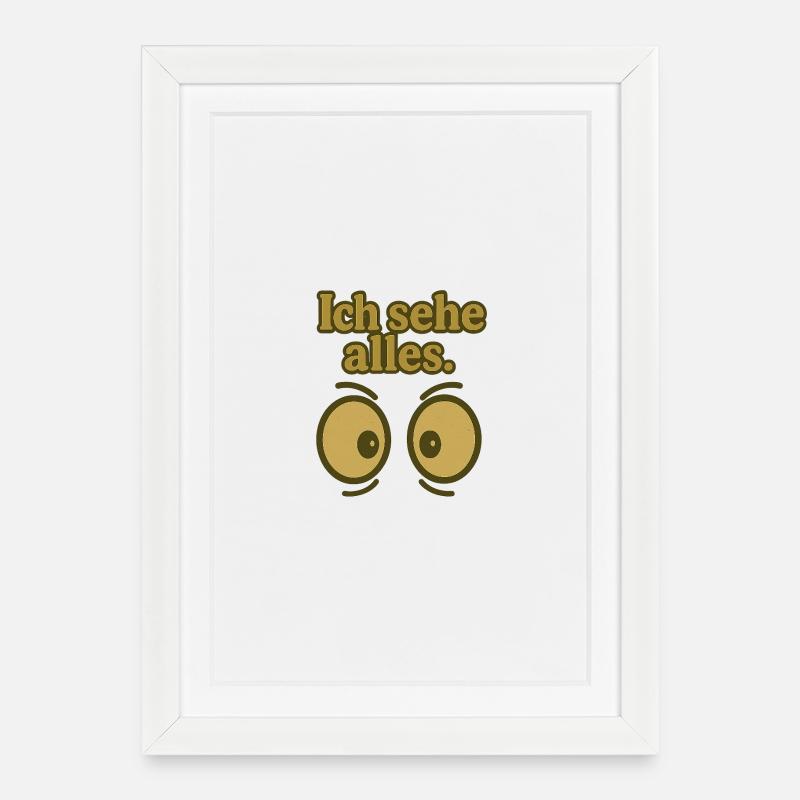 Ich sehe alles Augenprint - Gerahmtes Poster (27 × 37 cm) - Weiß