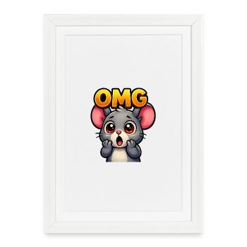 OMG Mouse - Affiche encadrée (27 × 37 cm) - blanc - Devant