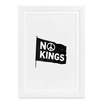 NO KINGS Peace - Framed poster (27 × 37 cm) - white - Front